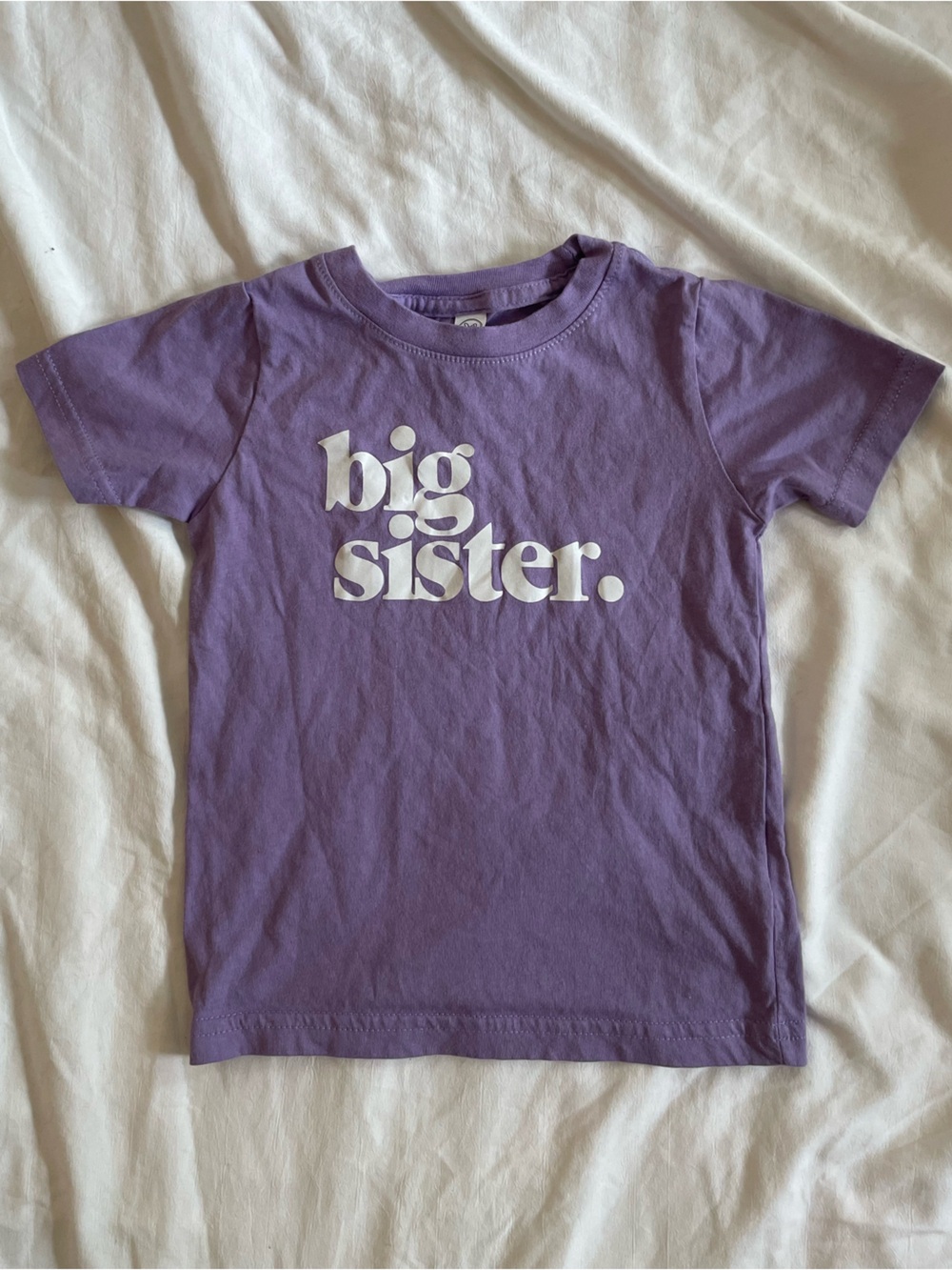 Rabbit Skins Lavender Kid's Tee with White Tag Print